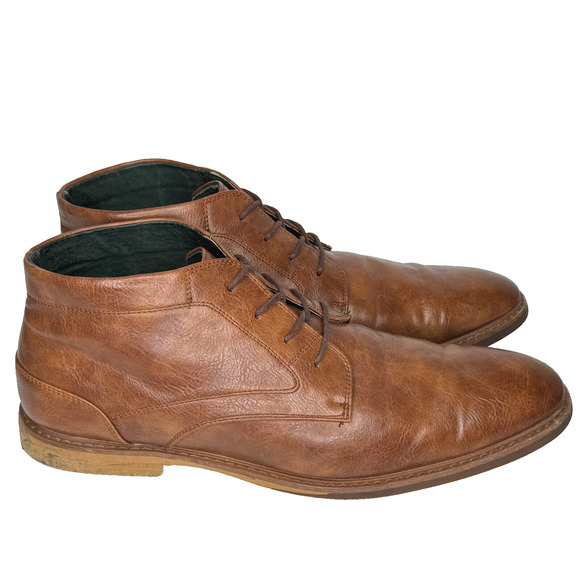 Todd‎ Welsh Boots Mens Size 11.5D Brown Vegan Leather Chukka Lace Up - Picture 1 of 13